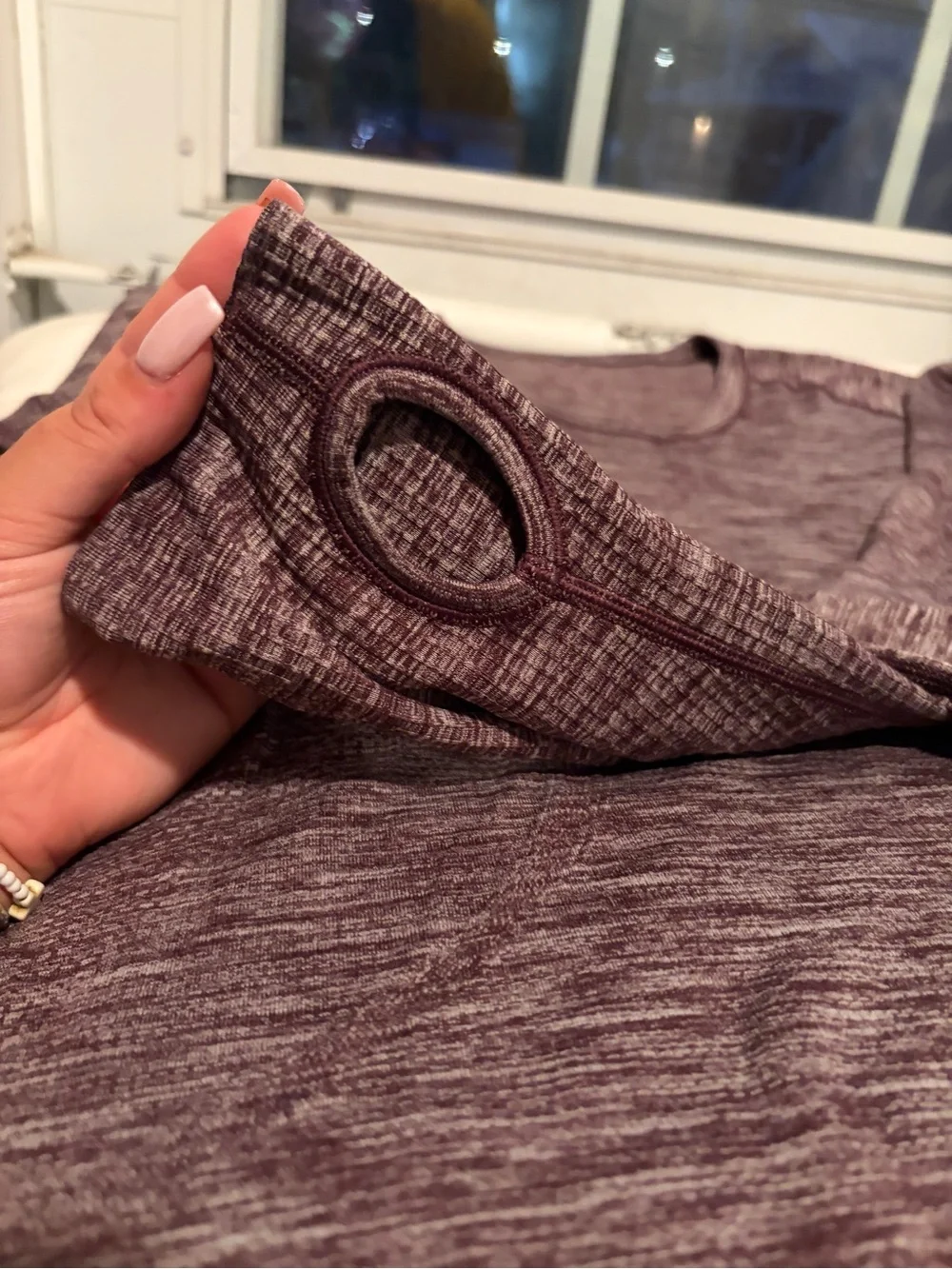 lululemon athletica Heathered Plum Long Sleeve Tee